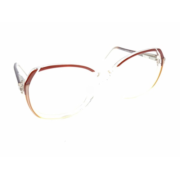 Swank Vintage Alexandra 791-090 Brown Clear Eyeglasses Frames 55-12 135 France - Picture 1 of 12